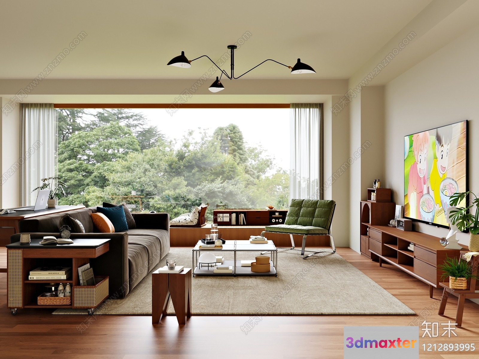 Modern Living Room 3D Model - 7165 - VRAY Render
