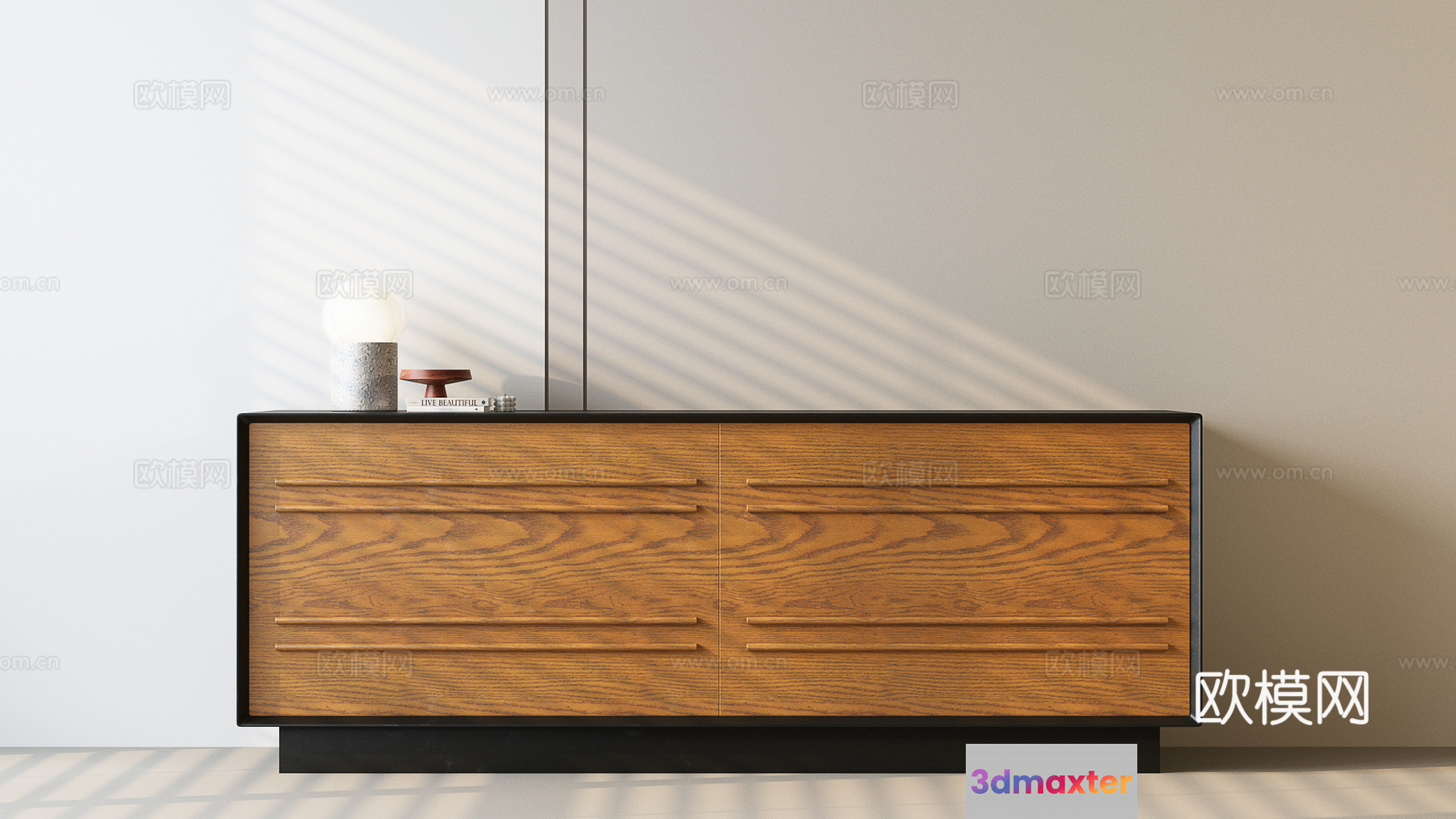 Mid-Century Modern Dresser 3D Model - 16355 - VRAY Render
