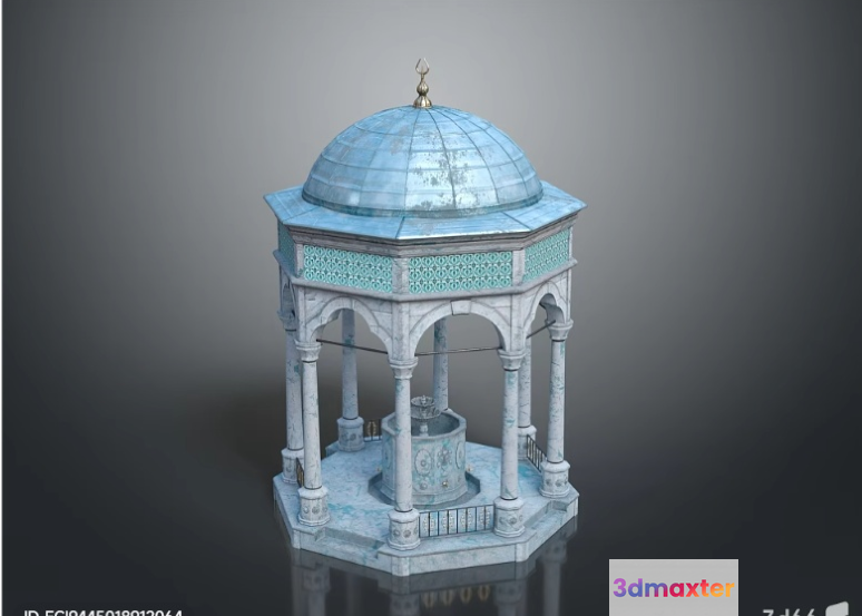 A Blue Gazebo 3D Model - 6674 - VRAY Render