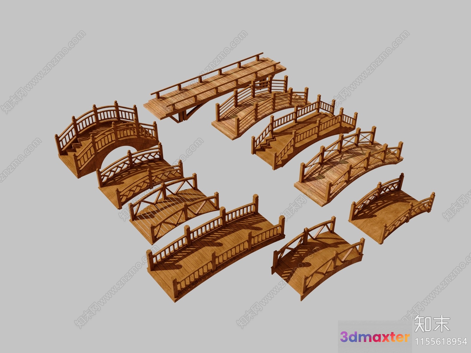 Wooden Bridge Designs 3D Model - 11197 - VRAY Render