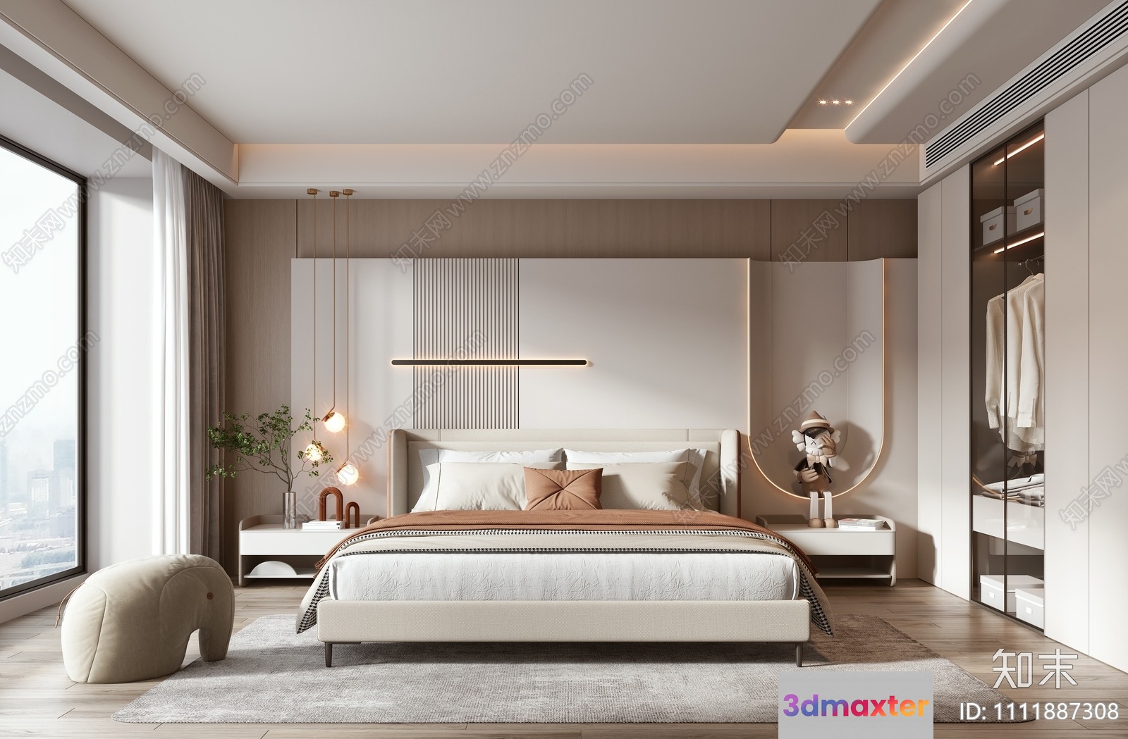 Cozy Bedroom 3D Model - 108 - VRAY Render