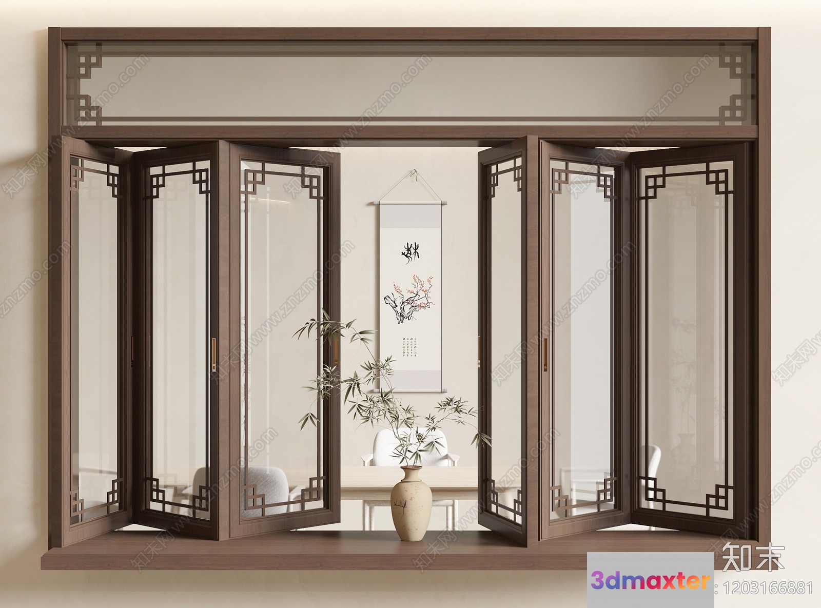 A Window With A Vase On The Sill 3D Model - 14863 - VRAY Render