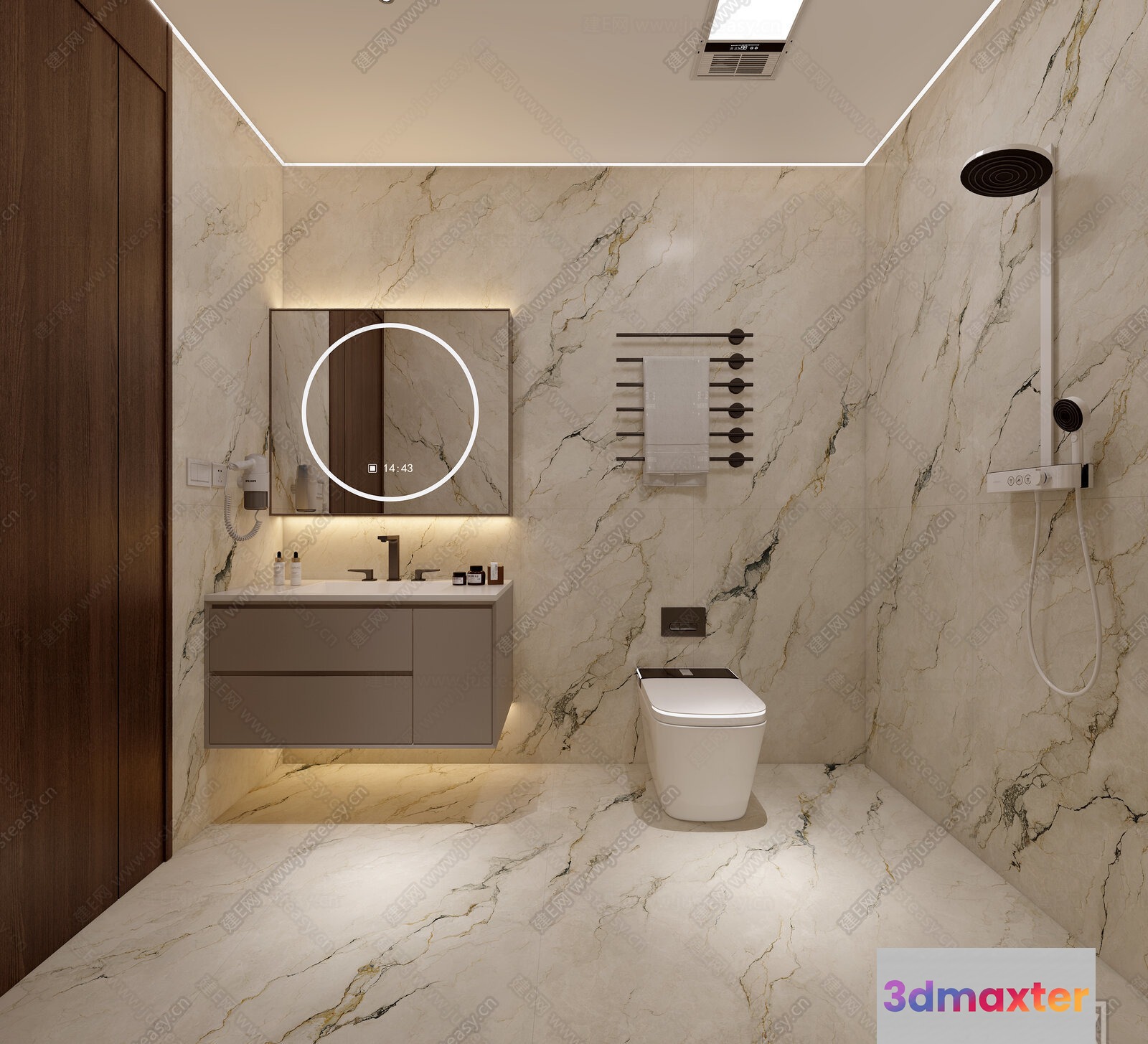 Modern Bathroom 3D Model - 8795 - VRAY Render