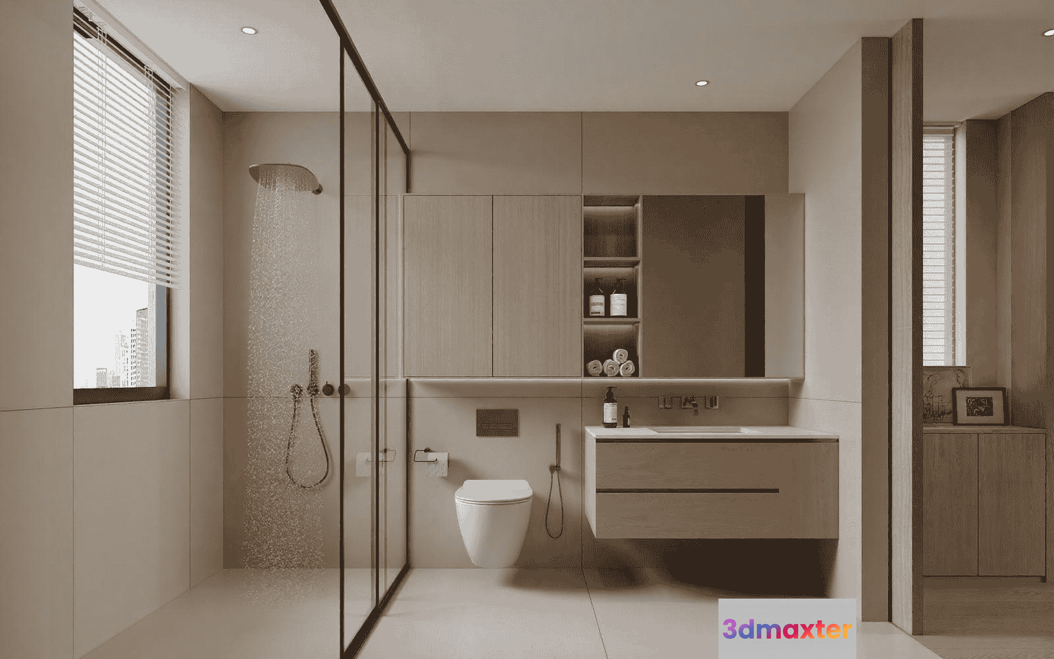 Modern Bathroom Design 3D Model - 17208 - VRAY Render