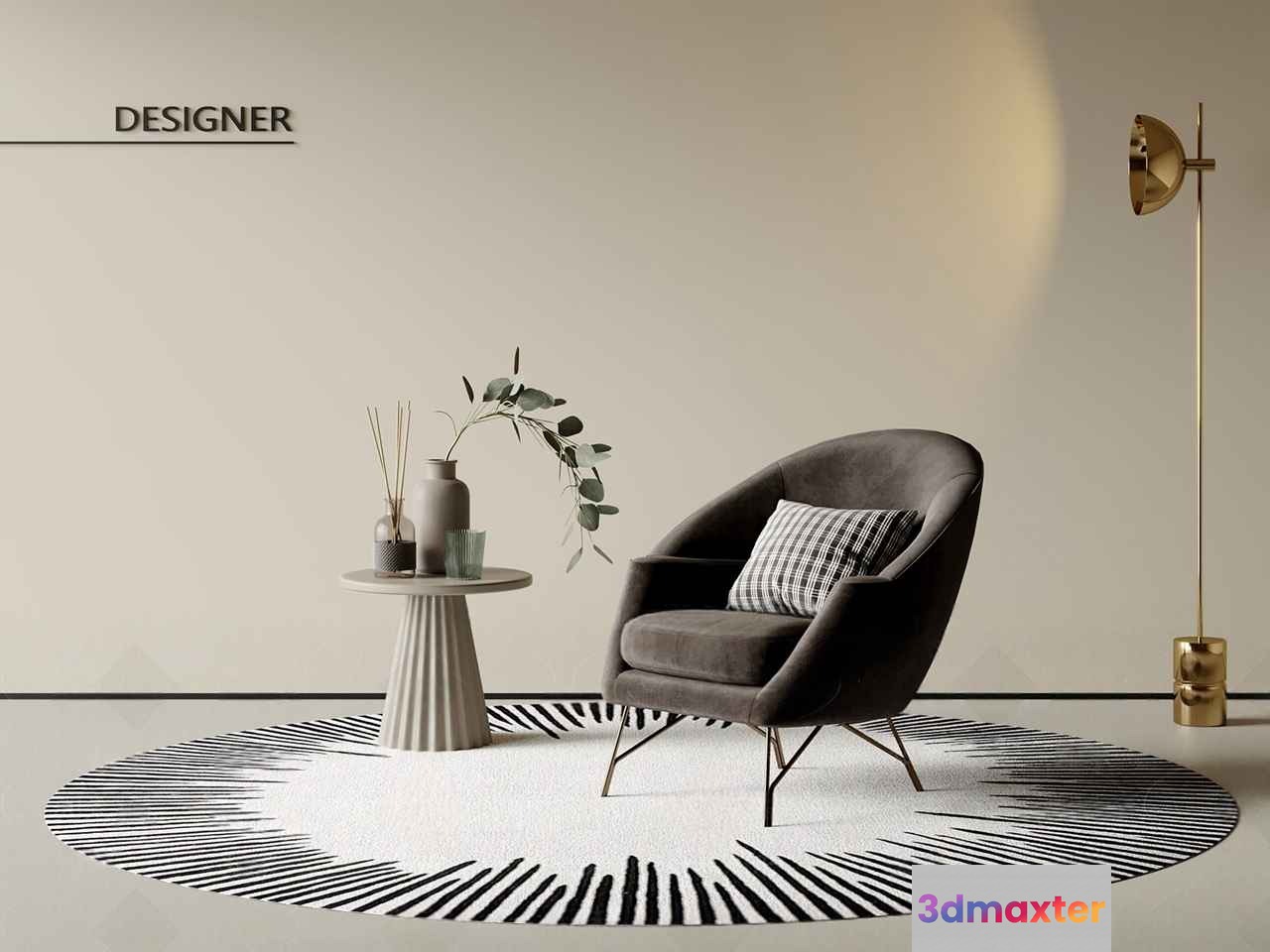 Modern Living Room 3D Model - 14196 - CORONA Render