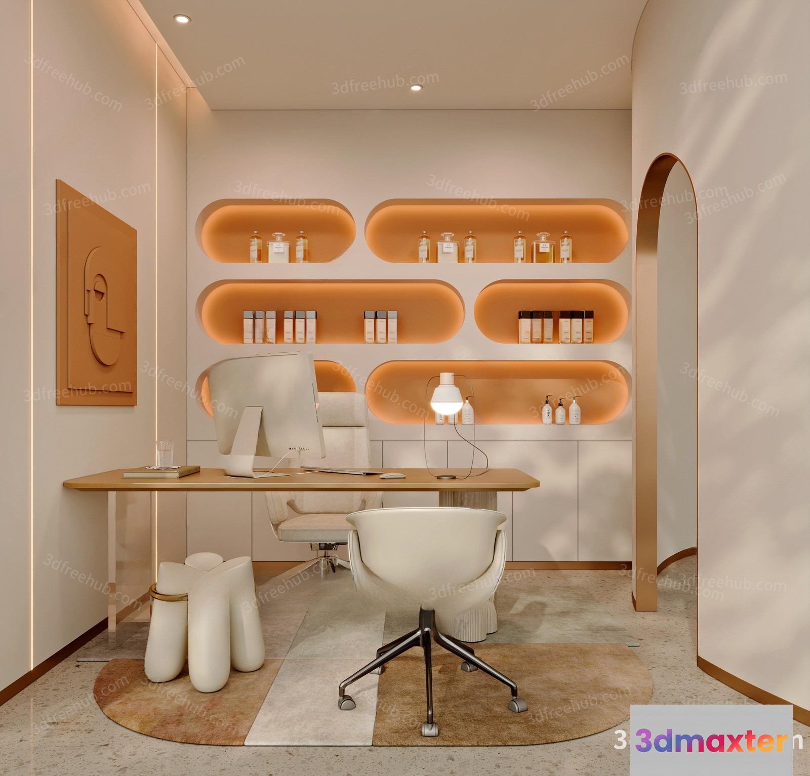 Minimalist Office Space 3D Model - 21845 - VRAY Render