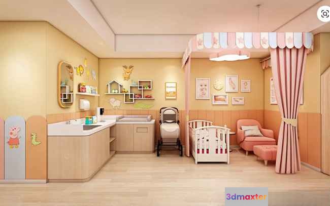 A Baby Nursery 3D Model - 11673 - VRAY Render