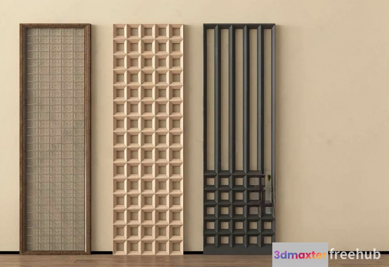 A Decorative Wall Panel 3D Model - 23603 - VRAY Render
