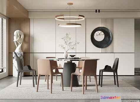 Modern Dining Room 3D Model - 21406 - VRAY Render