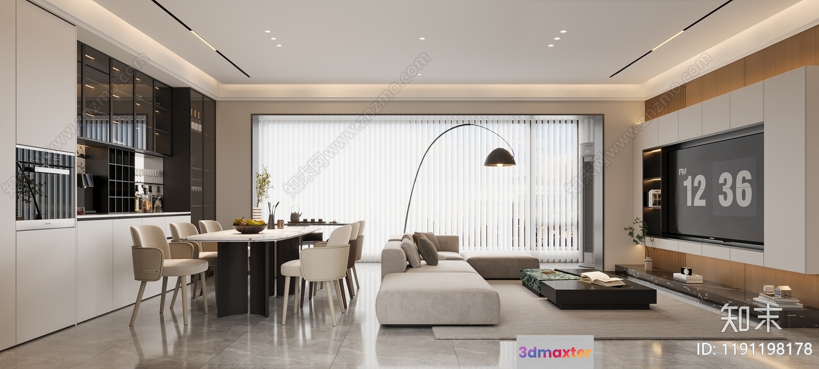 Modern Living Room 3D Model - 8237 - CORONA Render