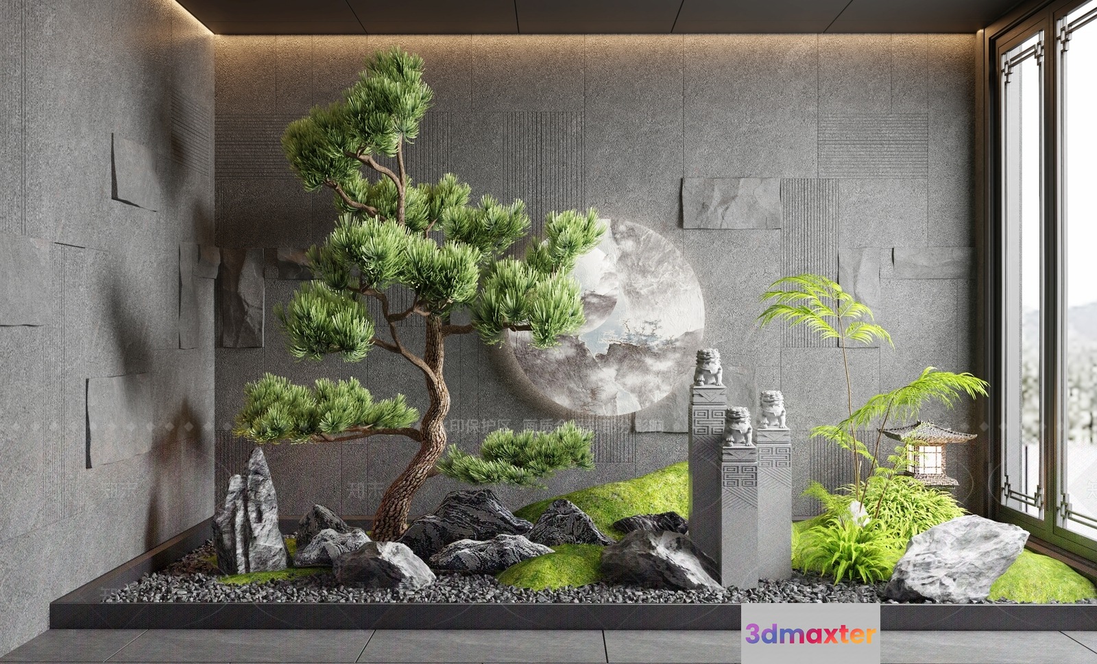 A Japanese-Style Garden 3D Model - 22493 - VRAY Render
