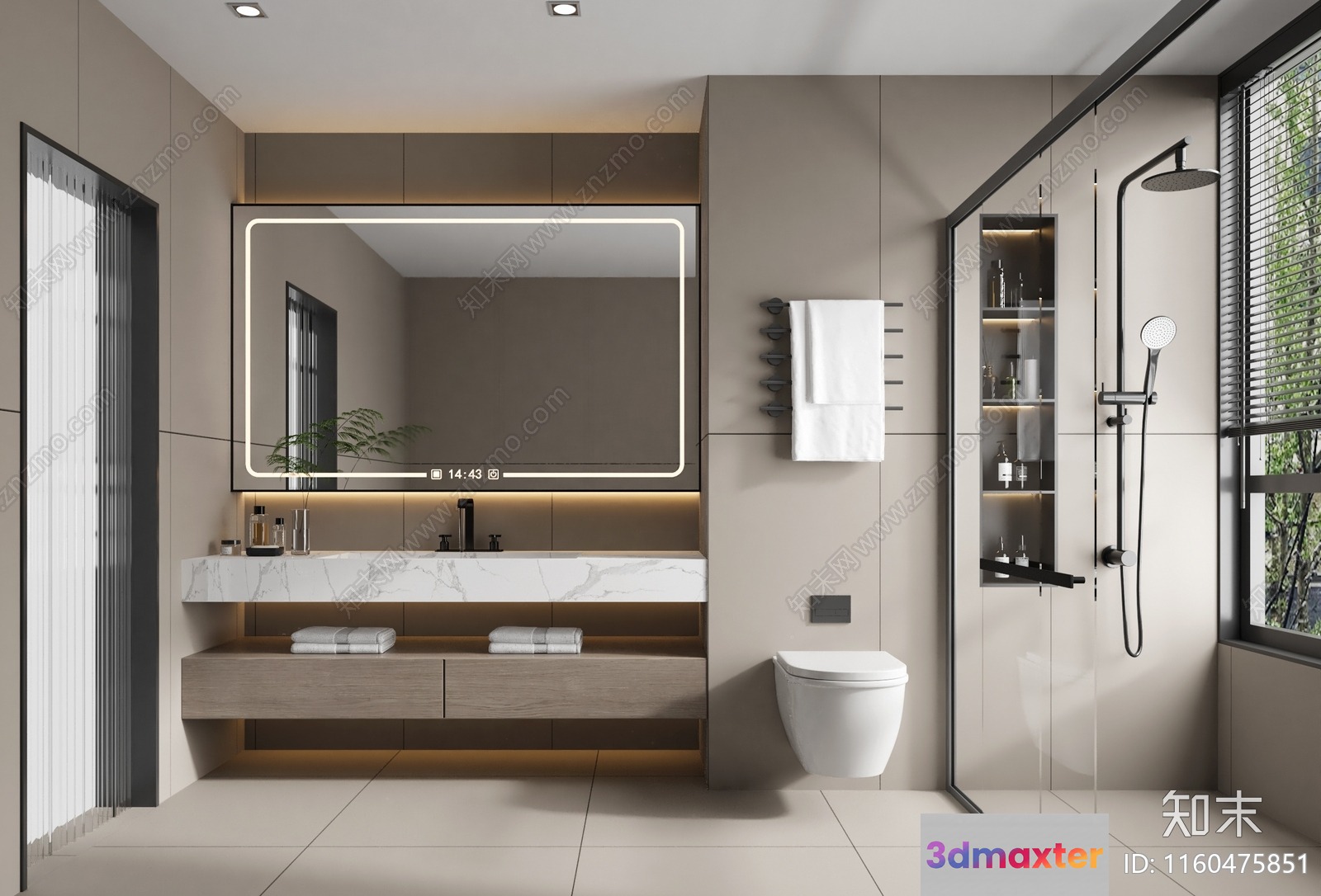 Modern Bathroom Interior 3D Model - 21032 - VRAY Render