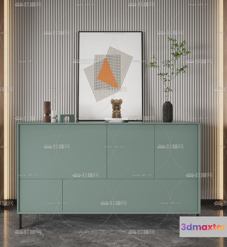 A Modern Dresser 3D Model - 18499 - VRAY Render