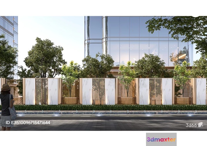 Modern Glass Building 3D Model - 6987 - VRAY Render