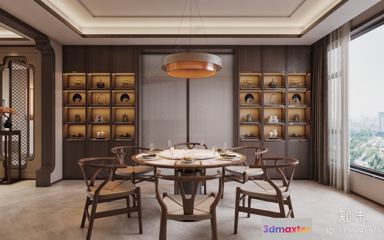A Large Dining Table 3D Model - 12495 - VRAY Render