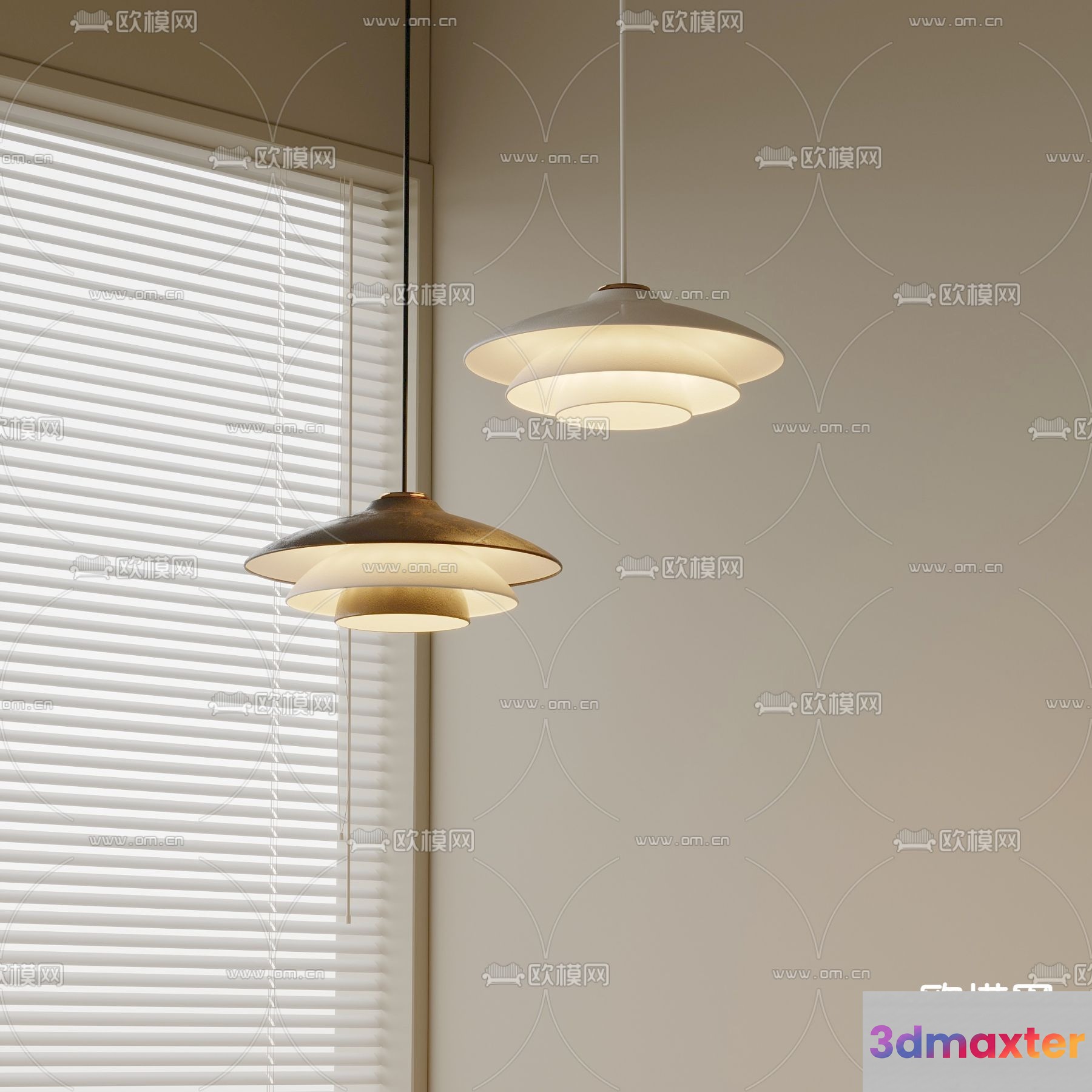 Gold Light Fixture 3D Model - 7797 - VRAY Render