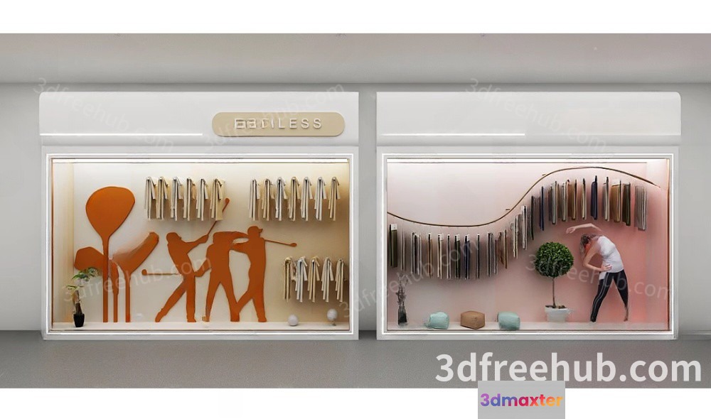 A 3D Rendering Of Two Display Cases 3D Model - 18537 - VRAY Render
