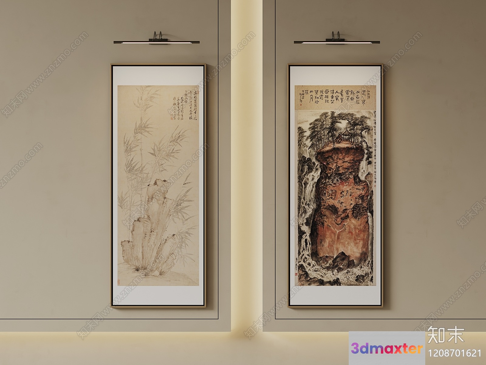 Traditional Chinese Artwork 3D Model - 5052 - VRAY Render