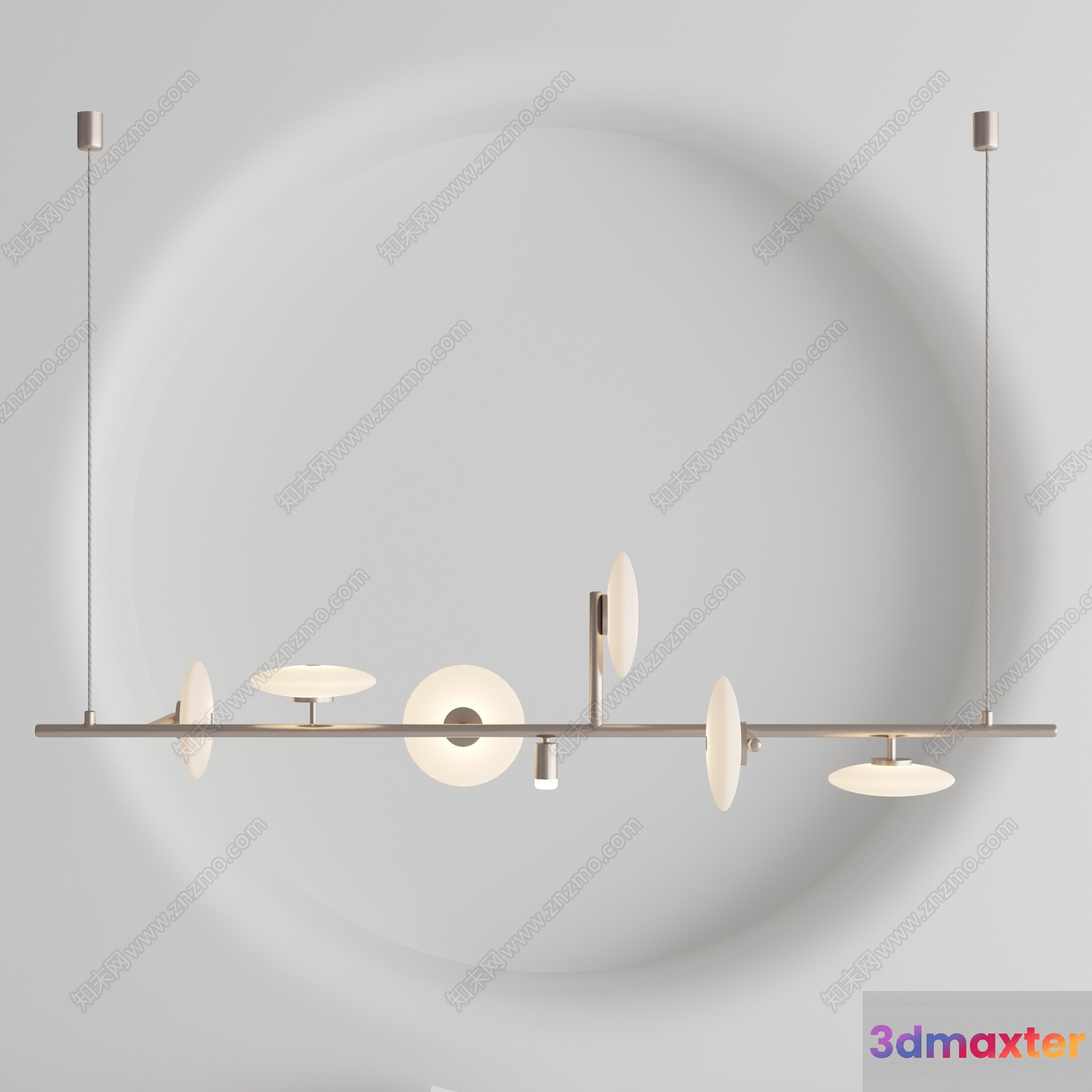 Gold Light Fixture 3D Model - 7724 - VRAY Render