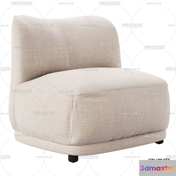 A White Armchair 3D Model - 9600 - CORONA Render