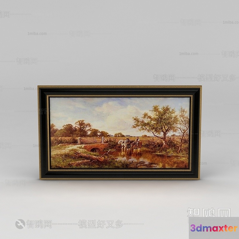 A Framed Landscape Painting 3D Model - 6797 - VRAY Render