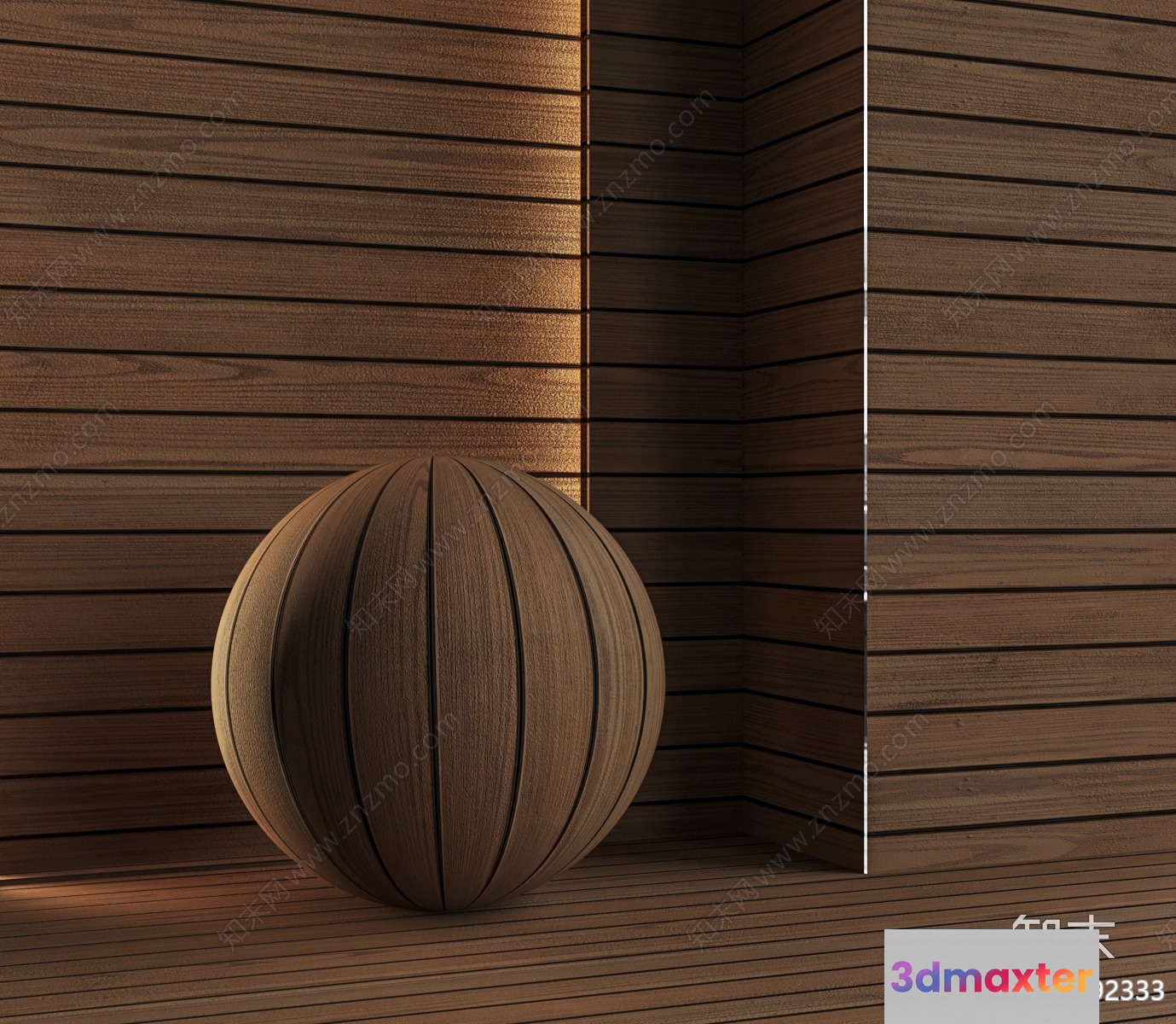 Modern Wooden Ball 3D Model - 23745 - VRAY Render