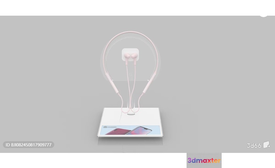 A Pair Of Pink Earbuds 3D Model - 1599 - VRAY Render