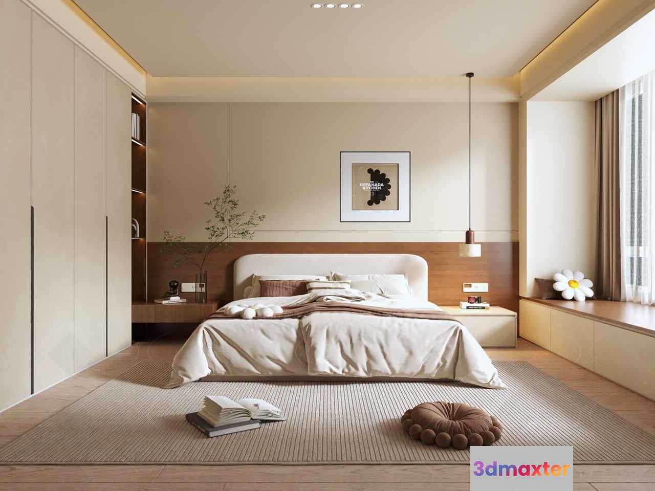 Modern Bedroom Interior 3D Model - 2463 - CORONA Render