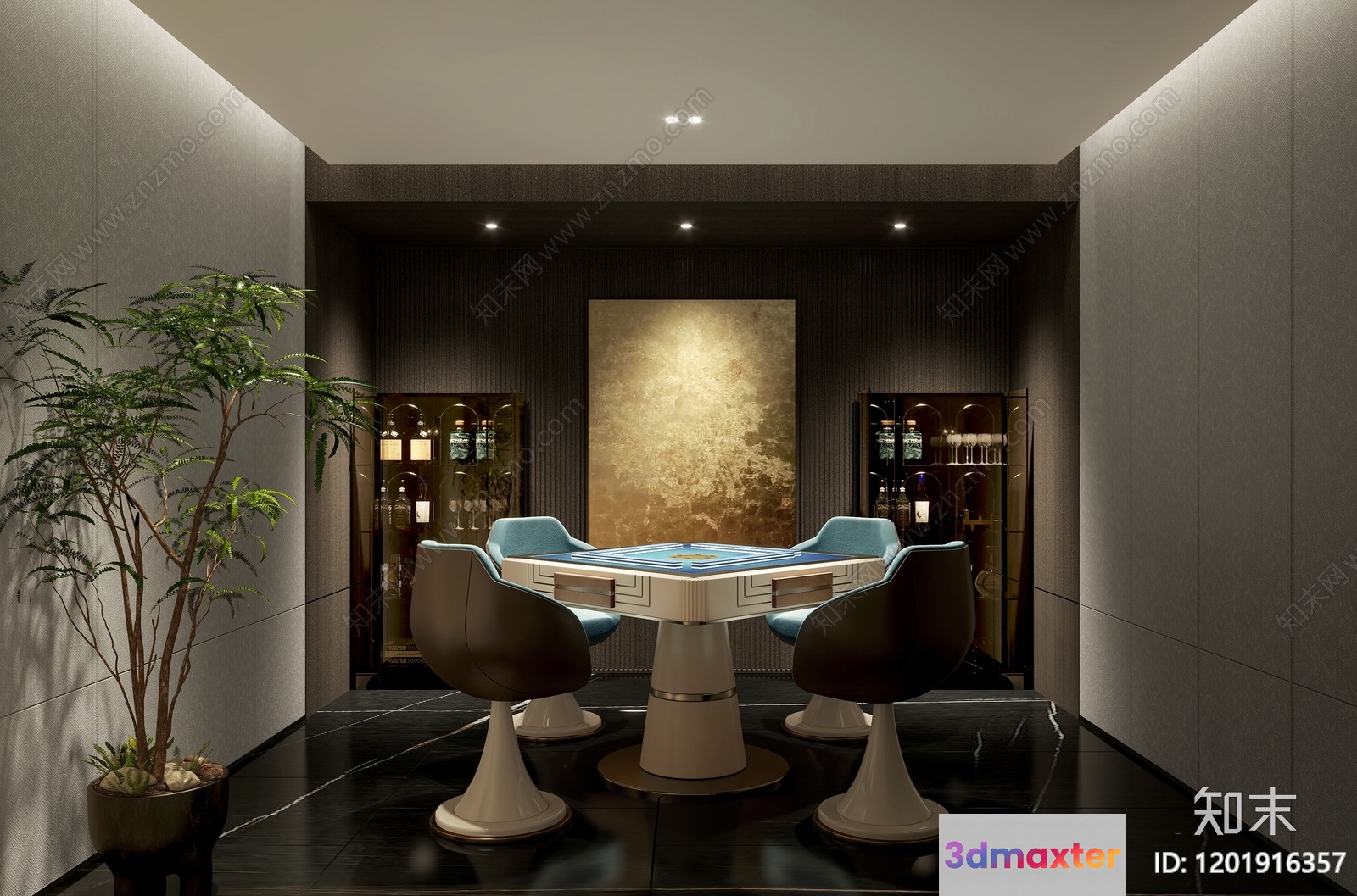 Modern Dining Room 3D Model - 3225 - VRAY Render