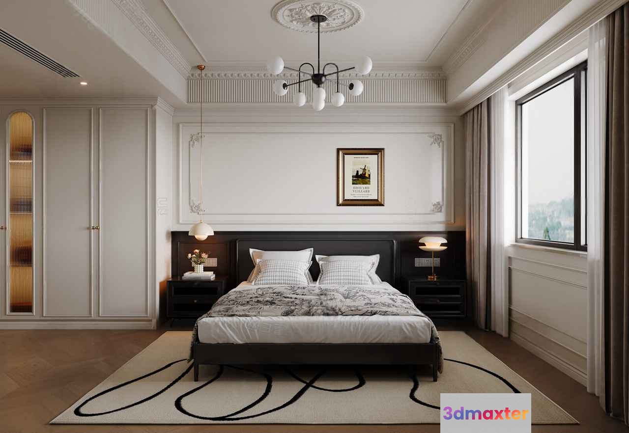 Cozy Bedroom 3D Model - 8924 - CORONA Render