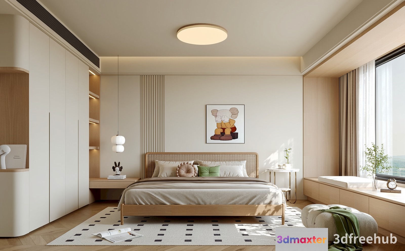 A Modern Bedroom 3D Model - 23179 - VRAY Render