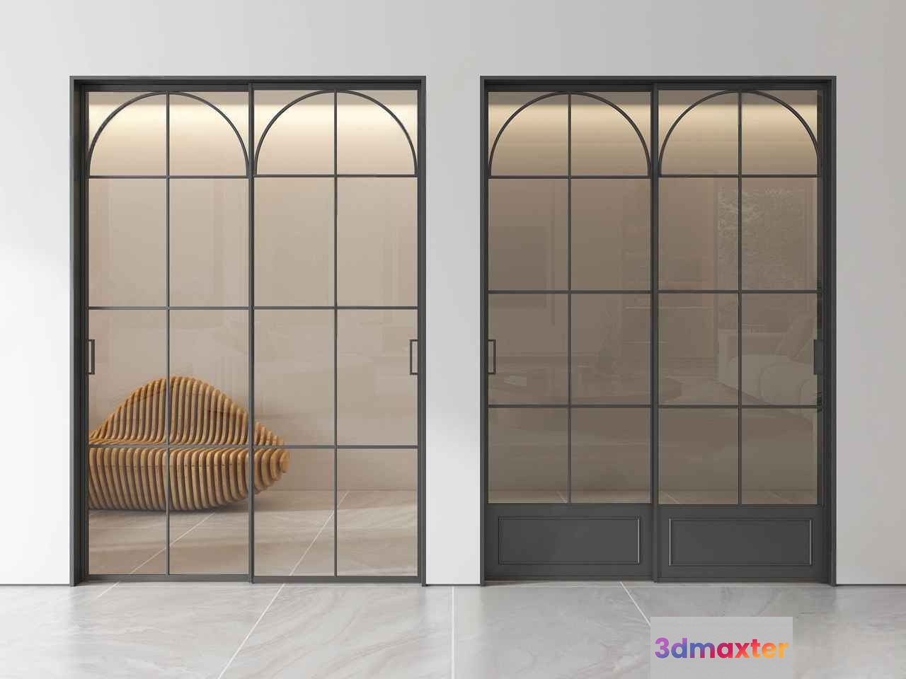 Modern Glass Doors 3D Model - 970 - VRAY Render