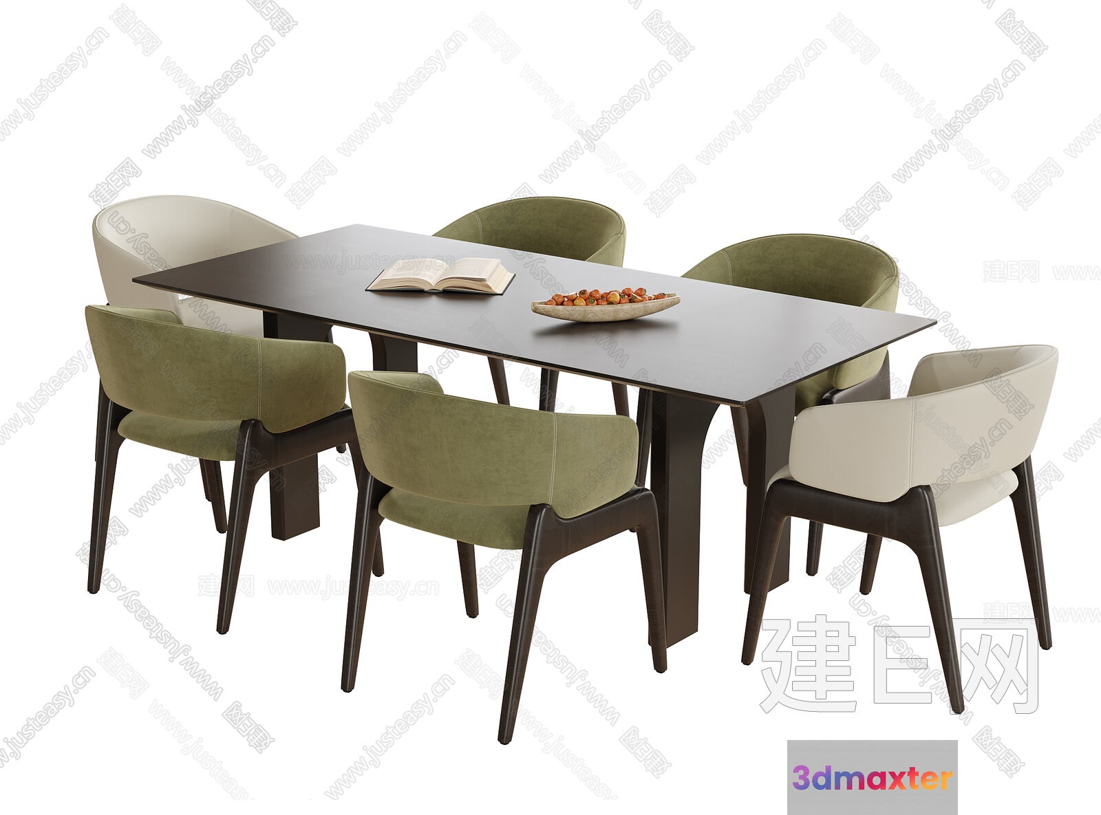 A Table With Chairs 3D Model - 21425 - VRAY Render