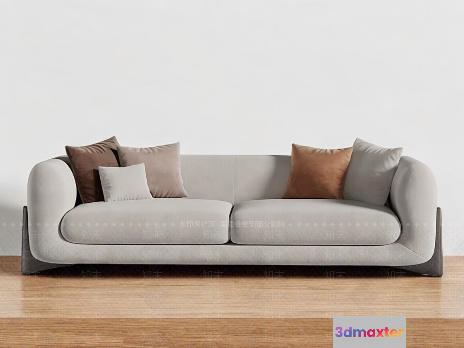 Gray Couch 3D Model - 12465 - VRAY Render