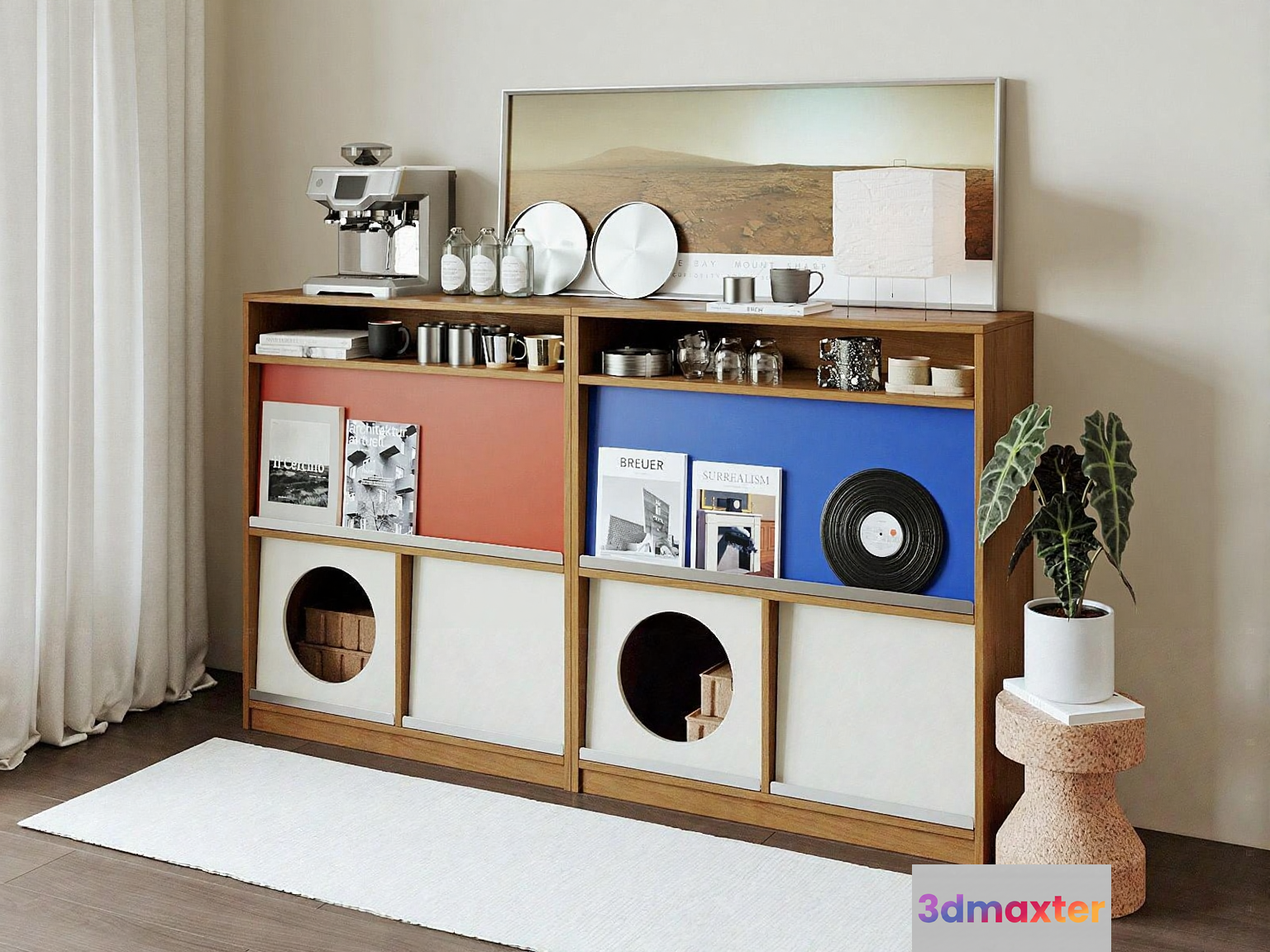 Modern Shelving Unit 3D Model - 6315 - VRAY Render
