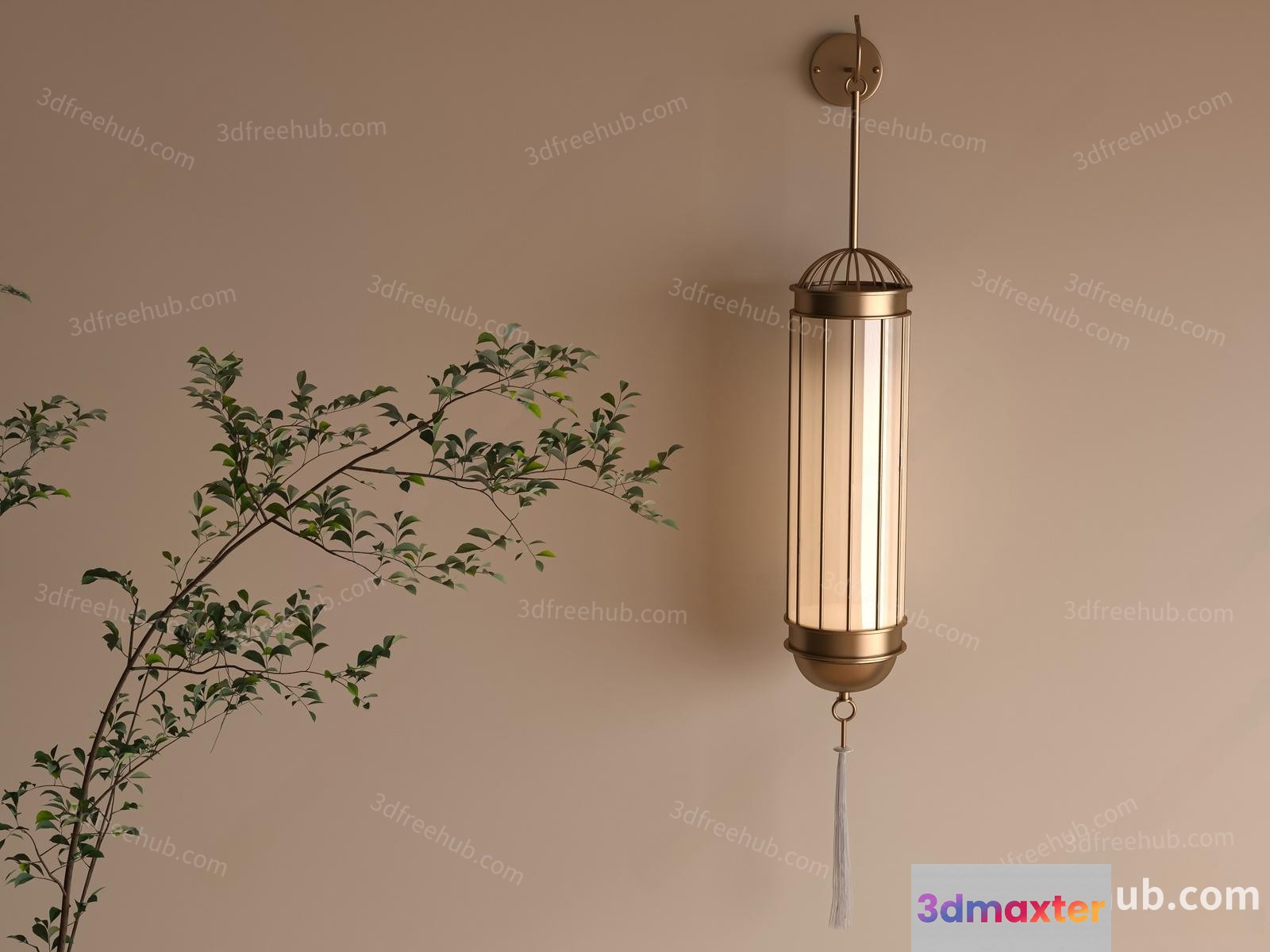 Gold Light Fixture 3D Model - 18703 - VRAY Render
