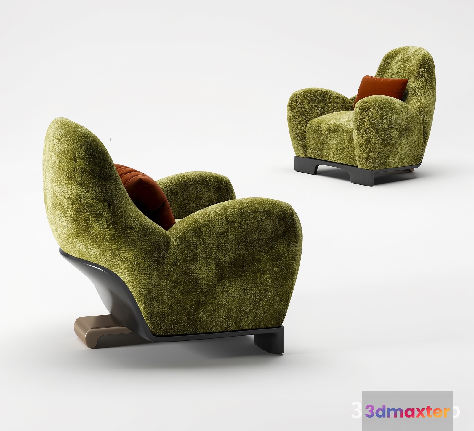 Cozy Green Chairs 3D Model - 22664 - VRAY Render