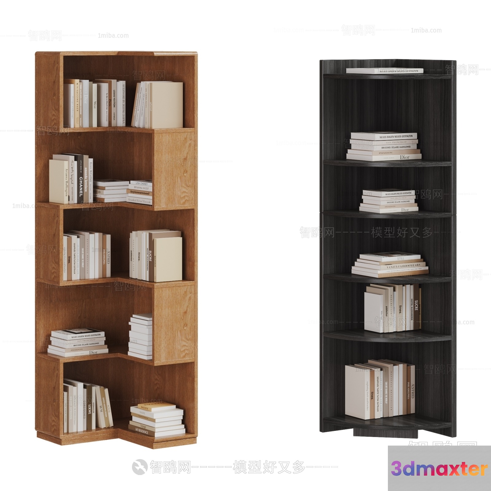 Modern Bookshelves 3D Model - 4290 - VRAY Render