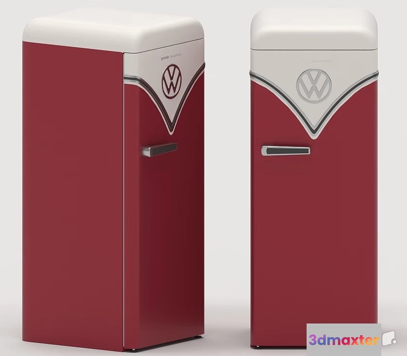 Retro-Style Refrigerator 3D Model - 20633 - VRAY Render