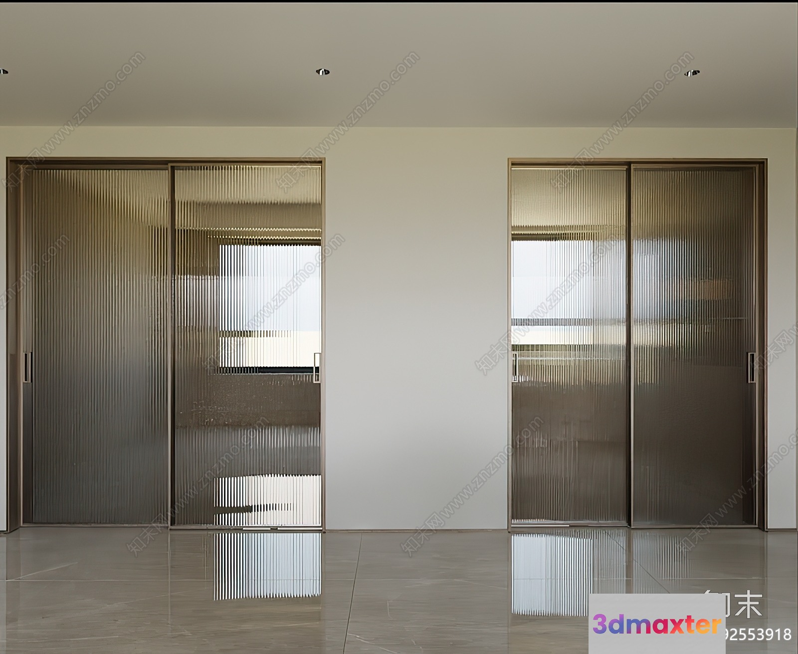 Modern Sliding Doors 3D Model - 2176 - VRAY Render