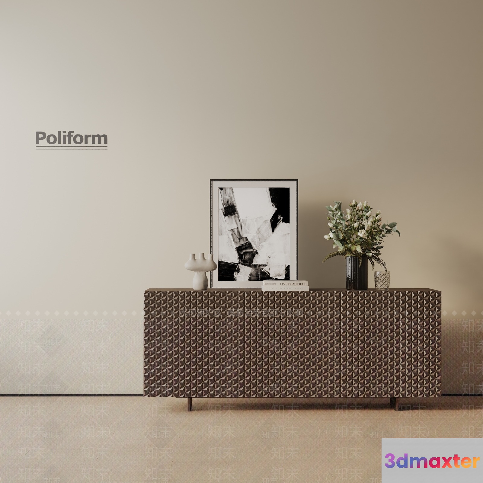 Modern Sideboard 3D Model - 4138 - VRAY Render