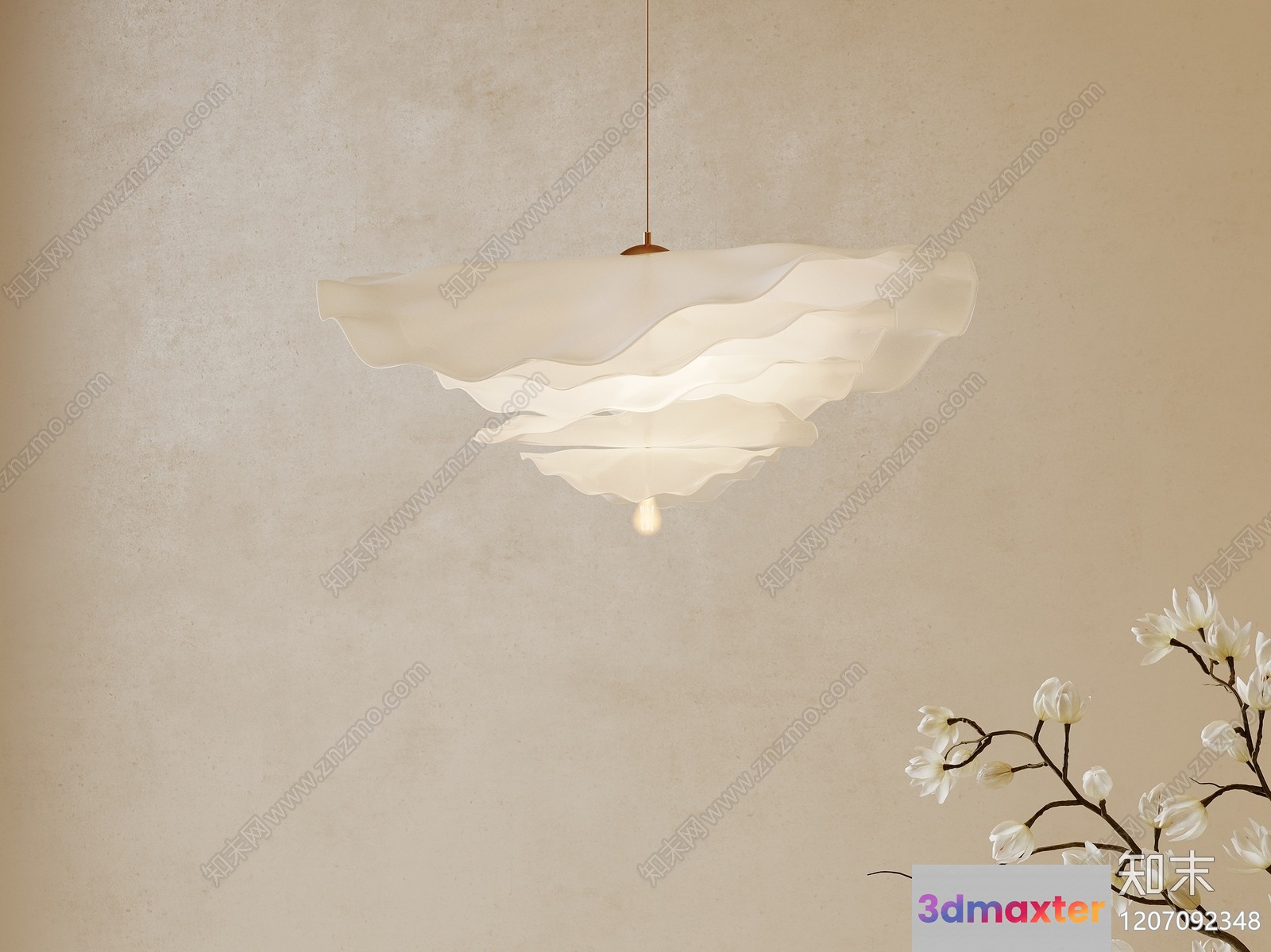 Gold Light Fixture 3D Model - 7563 - VRAY Render