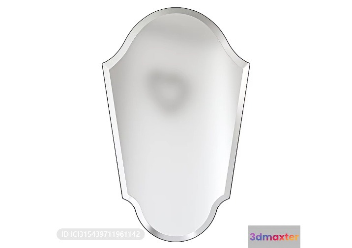 A Mirror With A Rounded Edge And A Subtle Grey Tint 3D Model - 1563 - VRAY Render