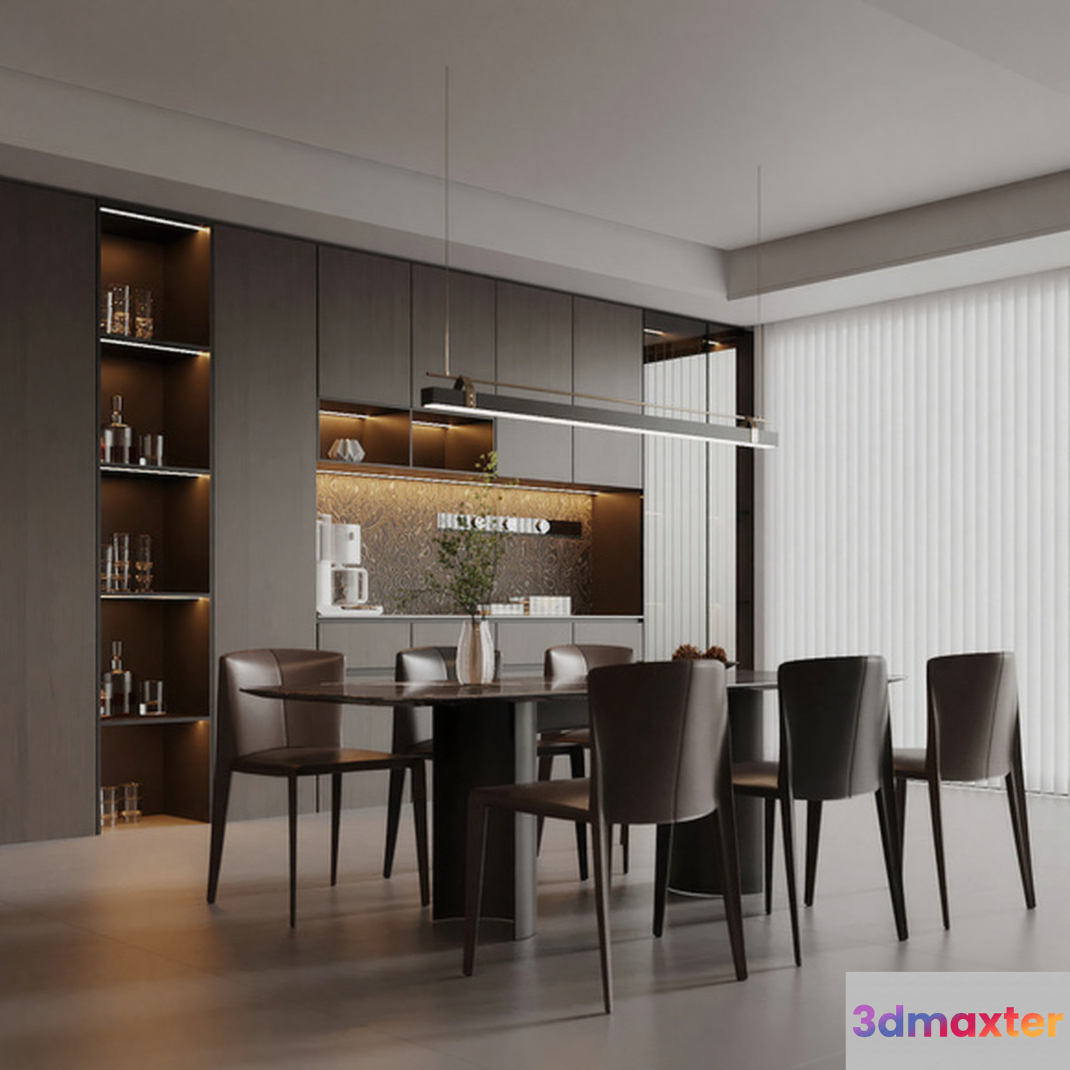 Modern Dining Room 3D Model - 16207 - VRAY Render