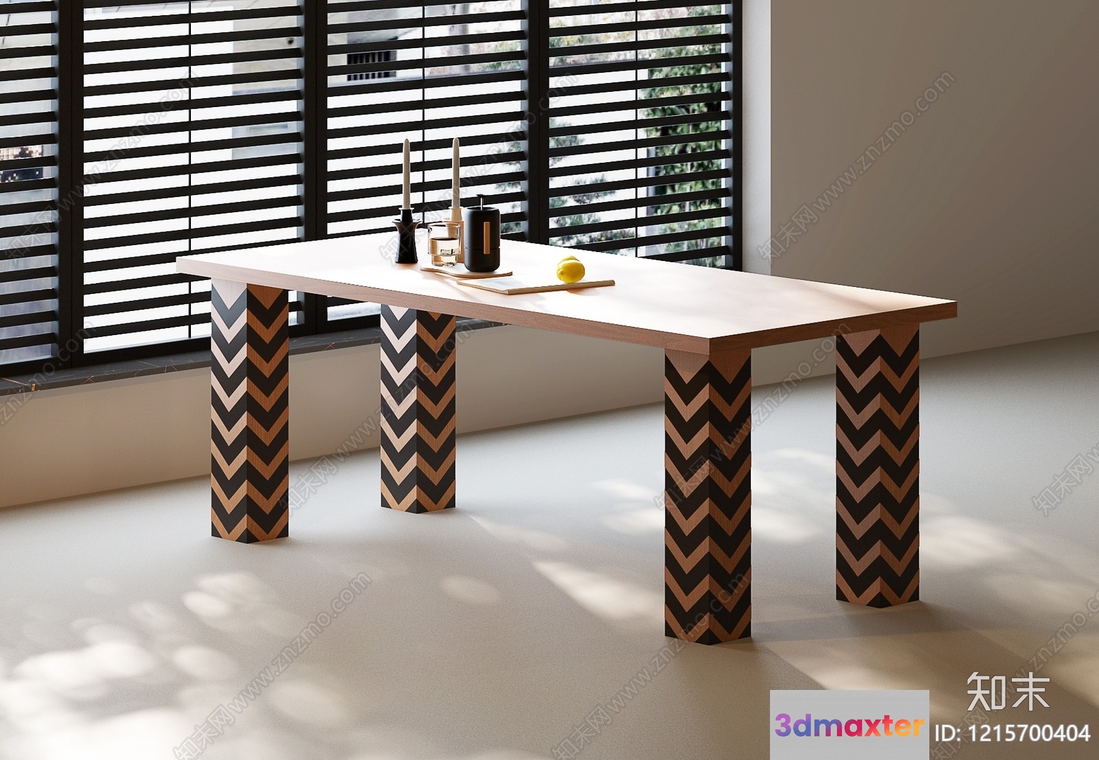 Modern Dining Table 3D Model - 10646 - VRAY Render