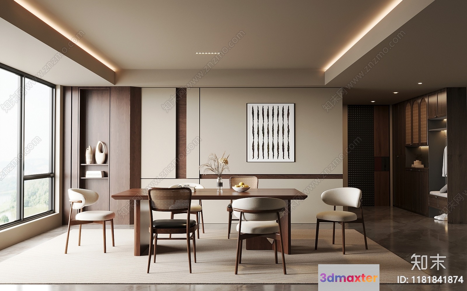 Modern Dining Room 3D Model - 10389 - VRAY Render