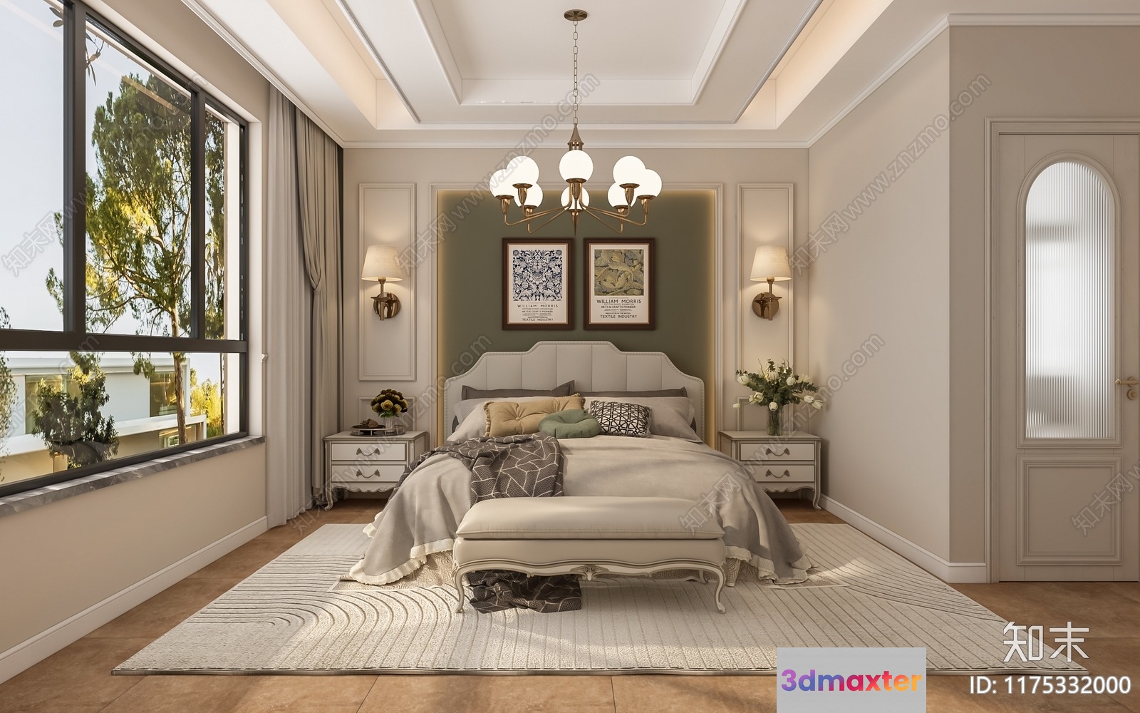 Cozy Bedroom 3D Model - 14385 - VRAY Render