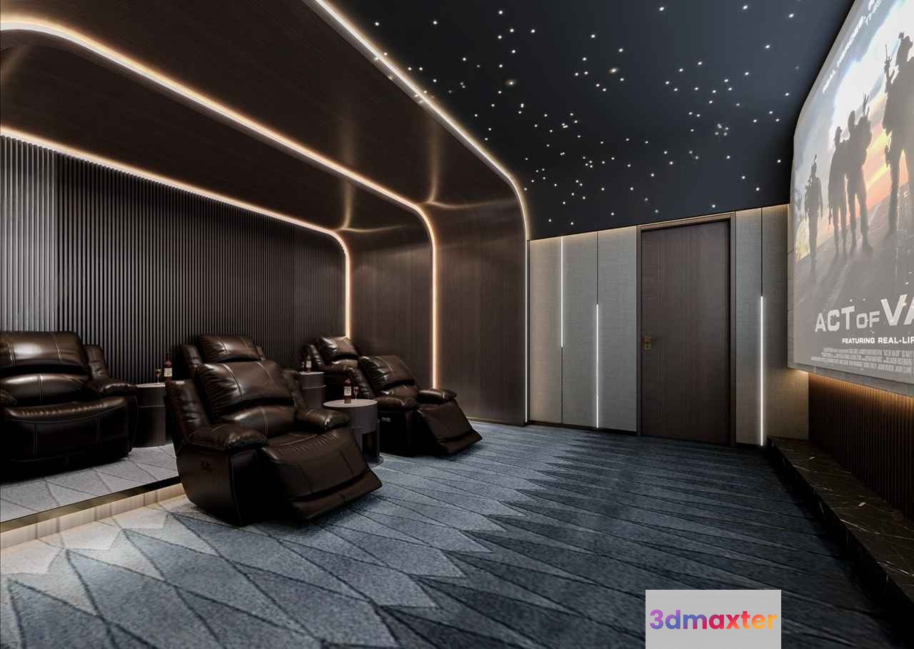 Modern Home Theater 3D Model - 13970 - VRAY Render