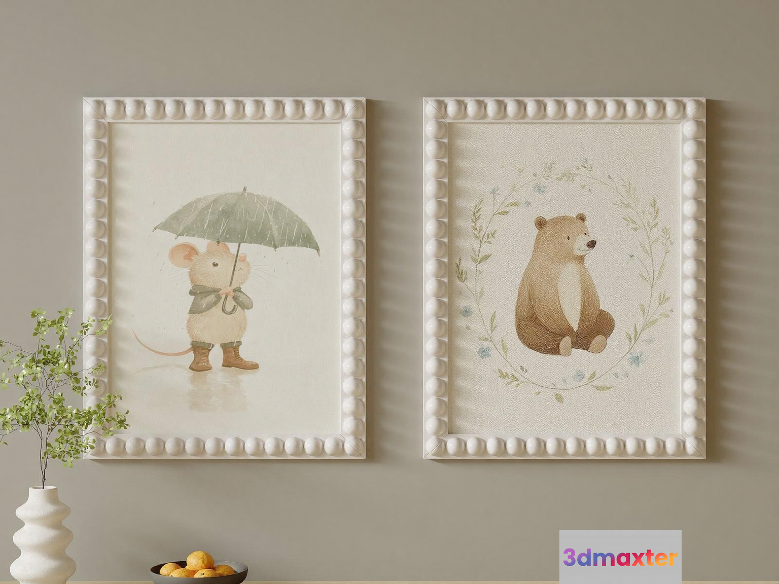 White Picture Frames 3D Model - 4987 - VRAY Render