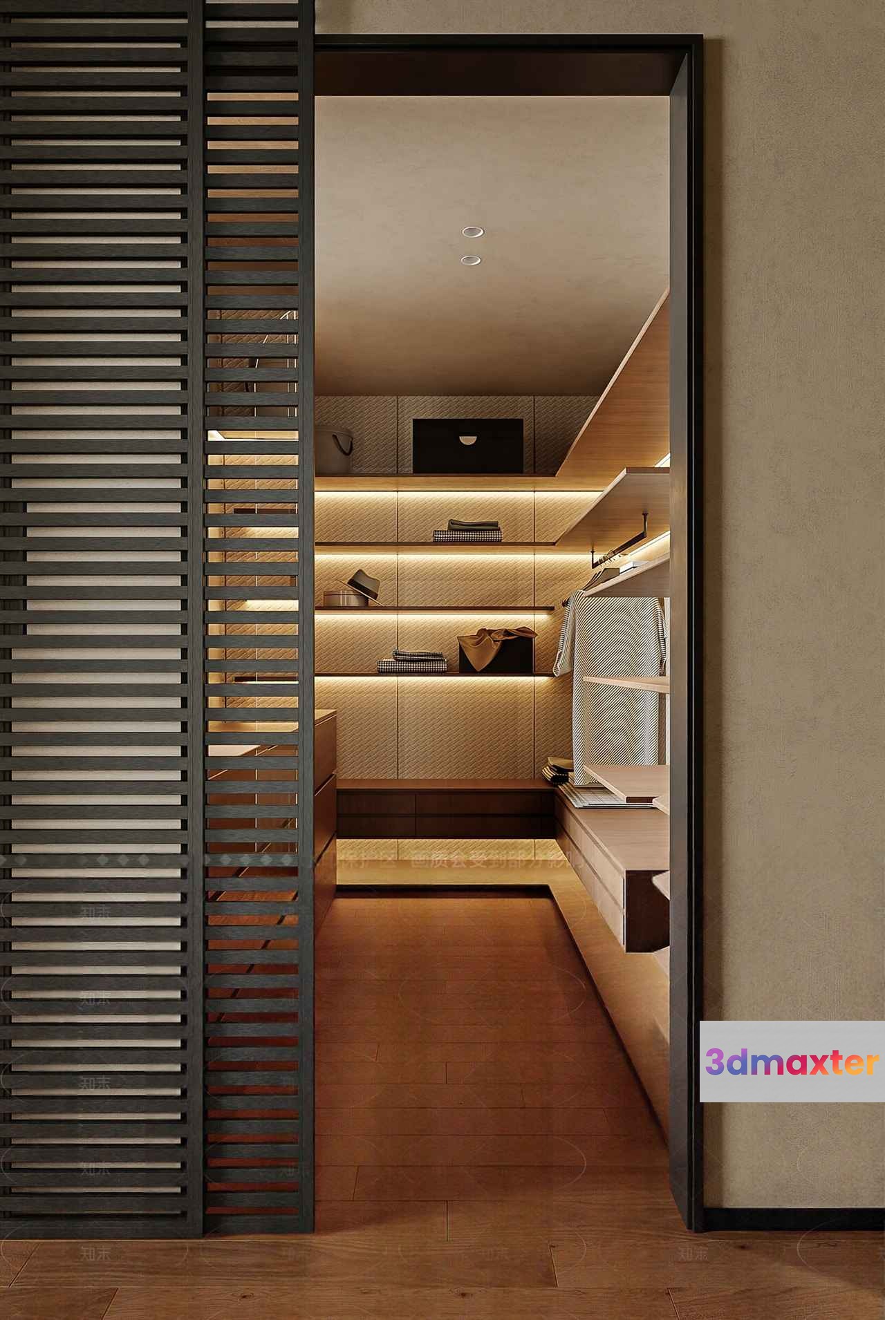Modern Walk-In Closet 3D Model - 4343 - VRAY Render